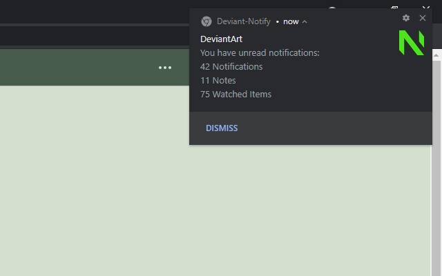 Deviant-Notify Chrome Notification Screenshot