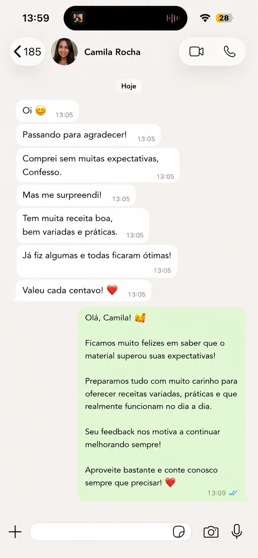 Depoimento de Camila Rocha