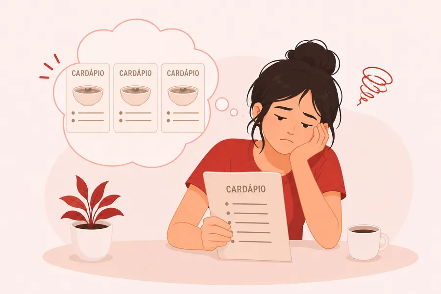 Cardápio monótono e sem graça
