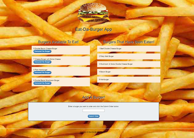 Eat-Da-Burger App