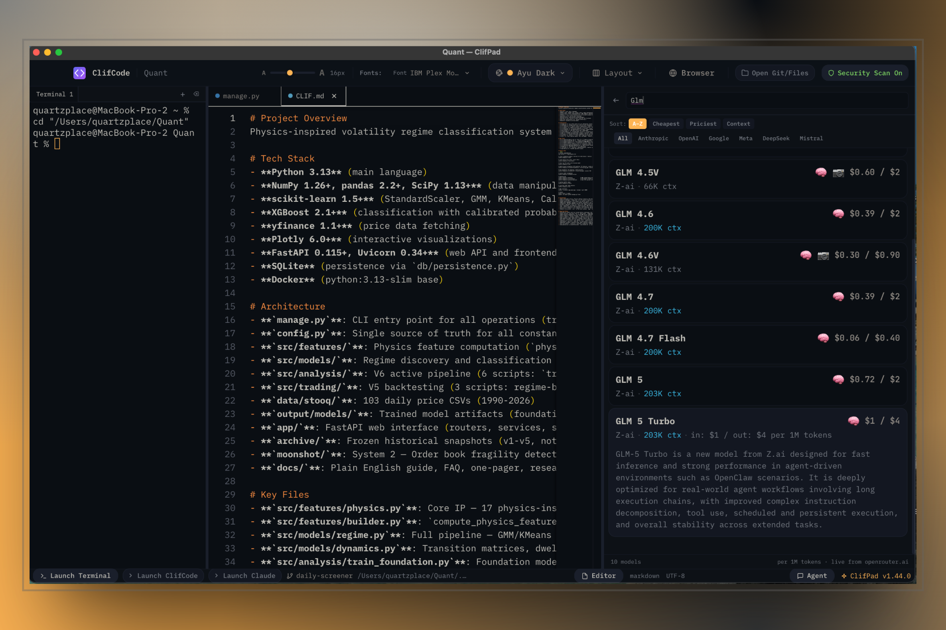 ClifPad Screenshot 1