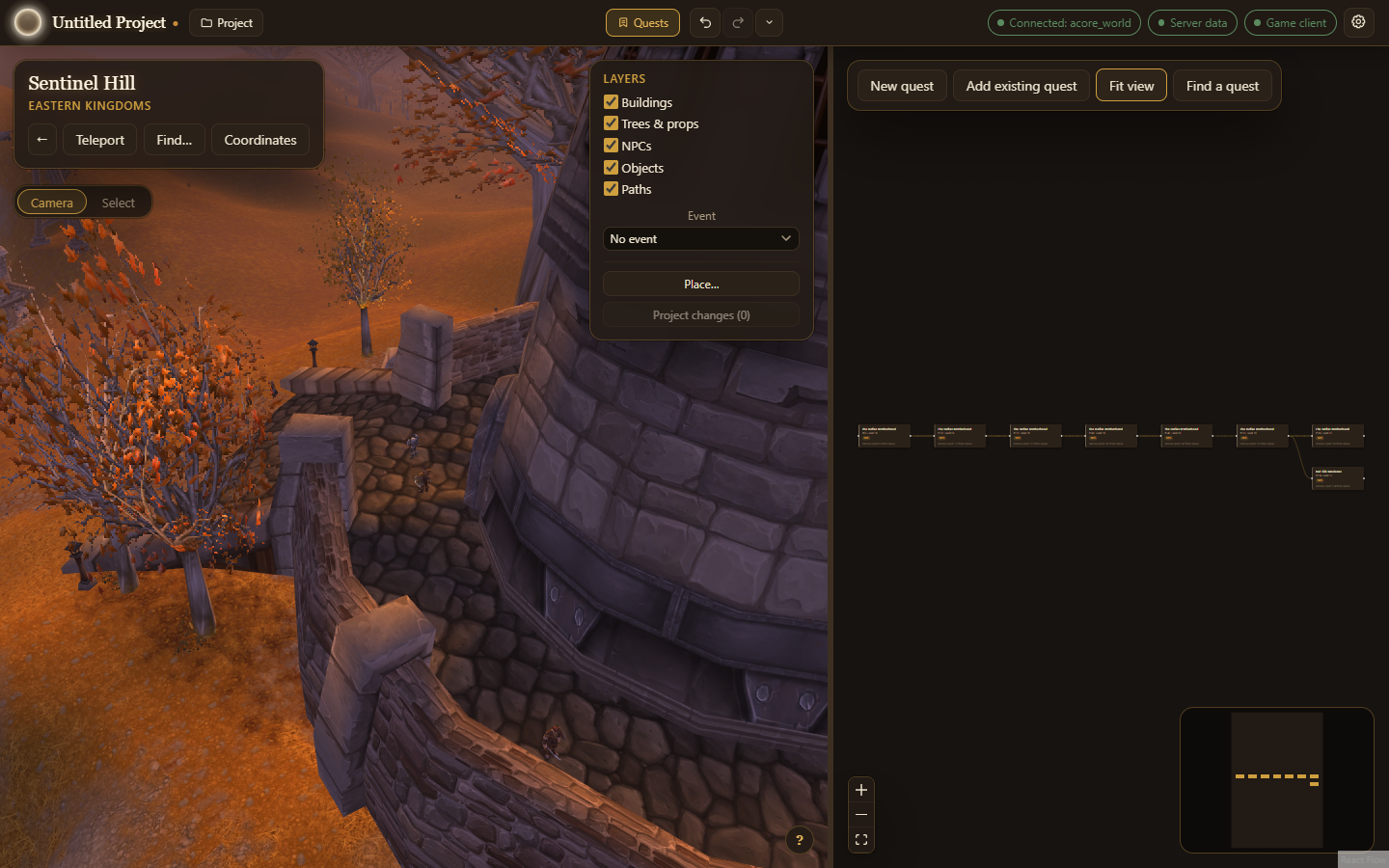 The Quests dock beside the World, with the whole chain fitted into it