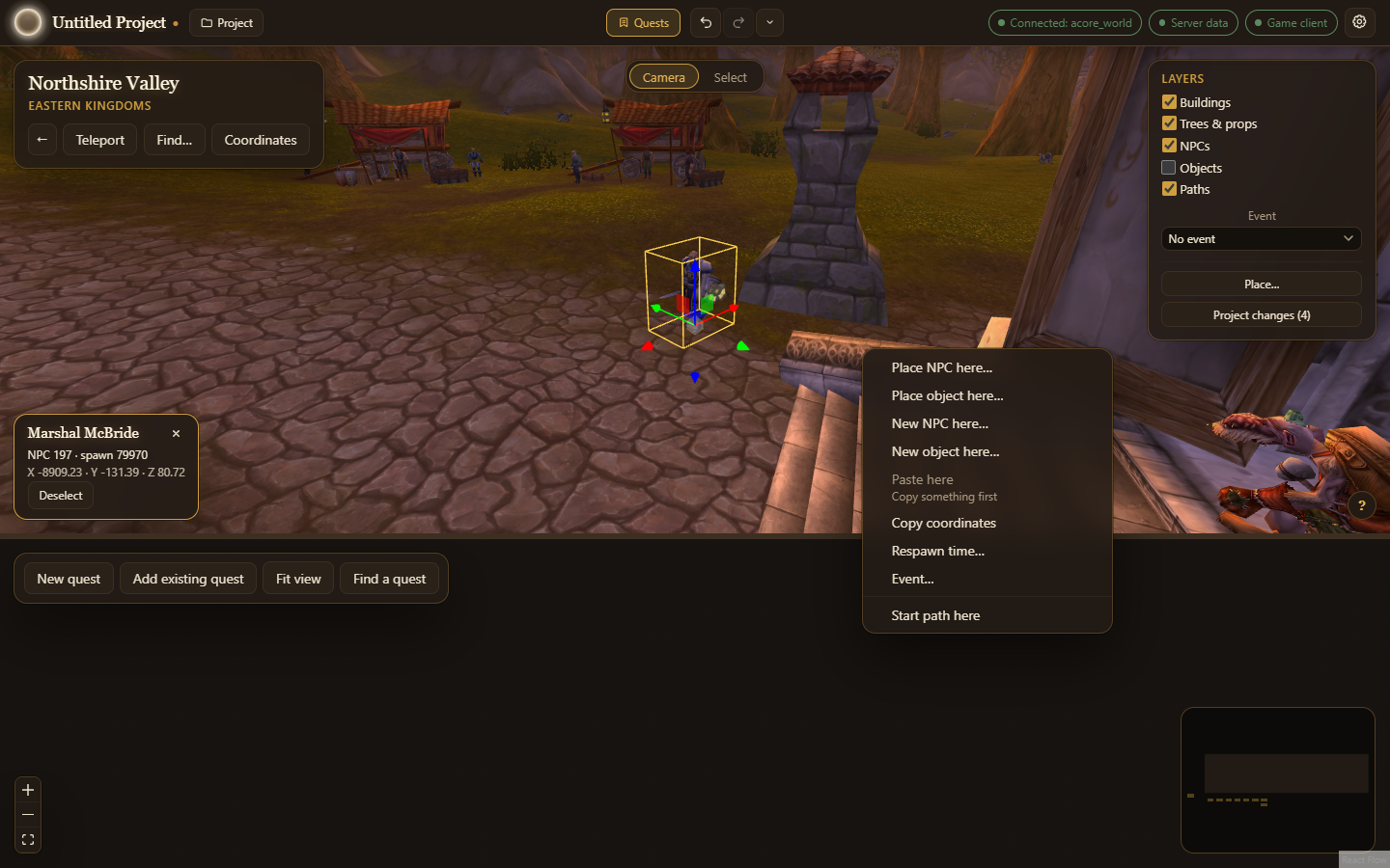 The World's right-click menu