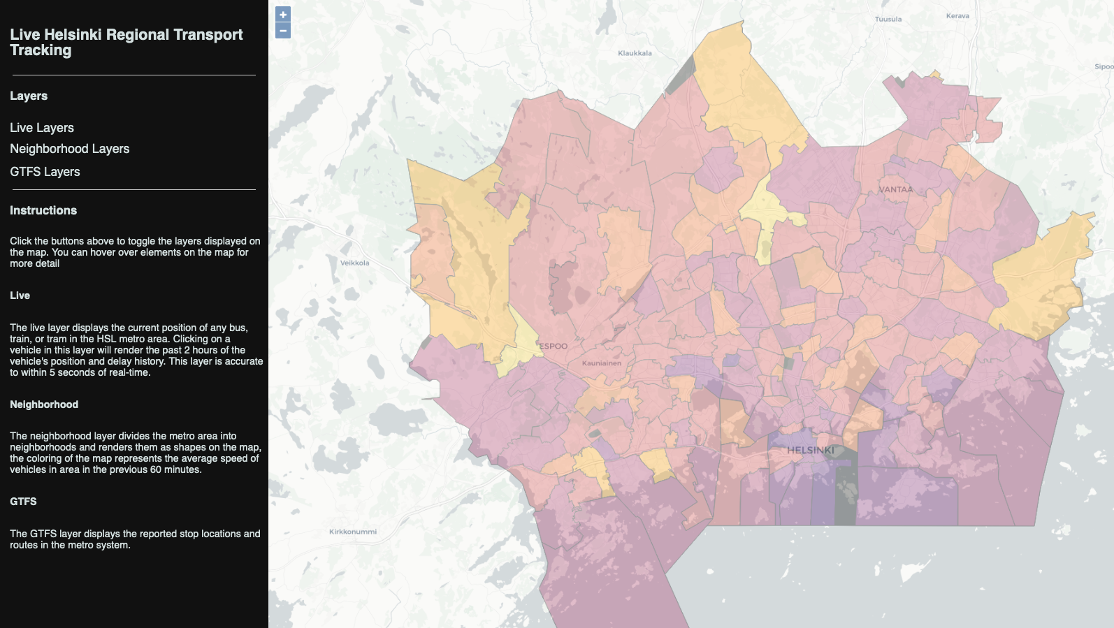 Screenshot of Live Map - Neighborhoods