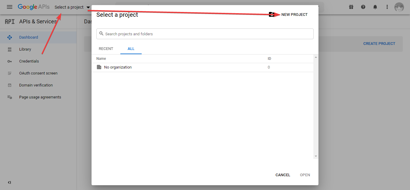 Google API Step 1