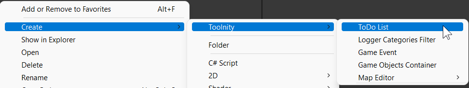 Project Context Menu
