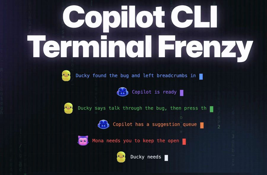 Copilot CLI Terminal Frenzy gameplay preview