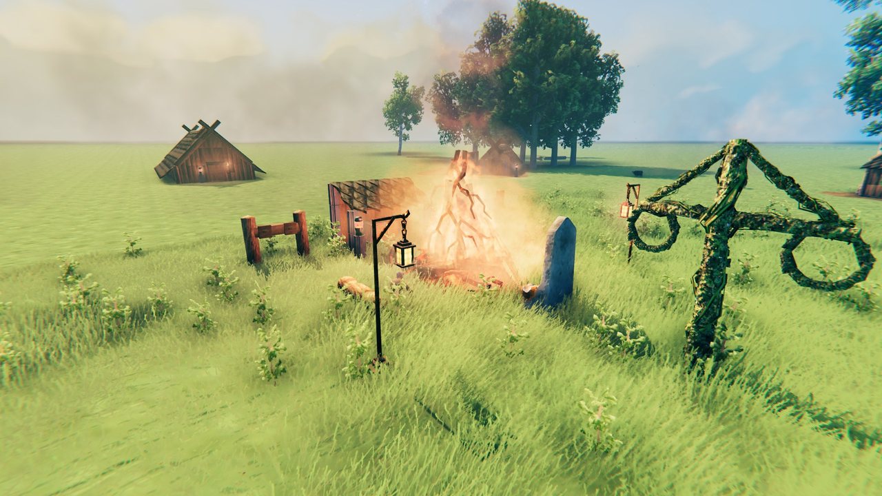 The Town Hall's camp, where the colony gathers at the bonfire