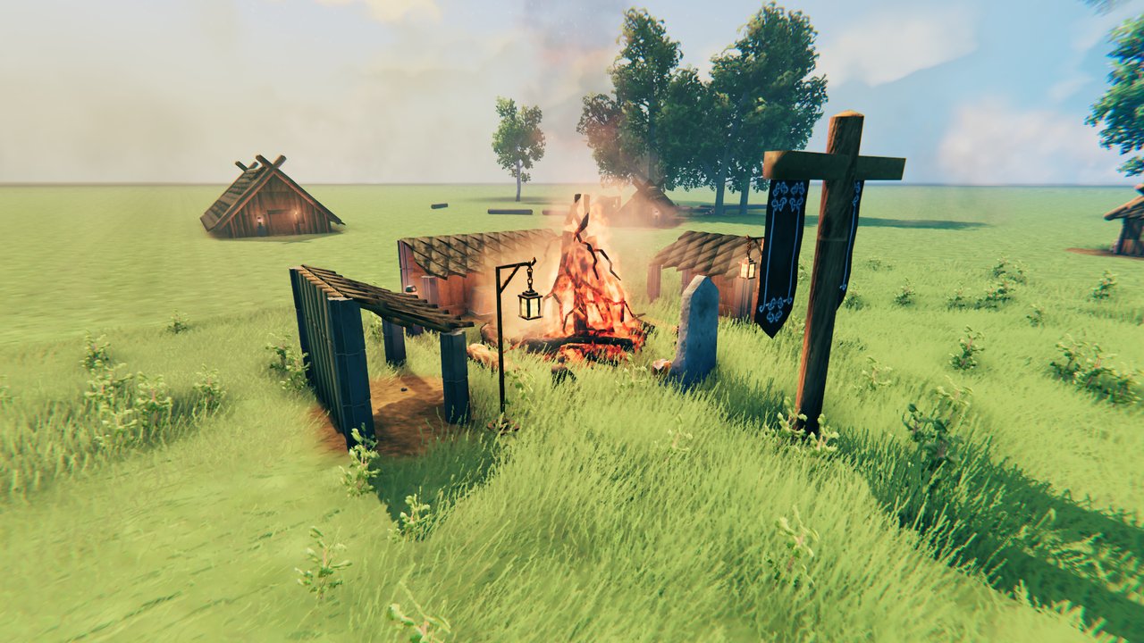 The Town Hall's camp, where the colony gathers at the bonfire