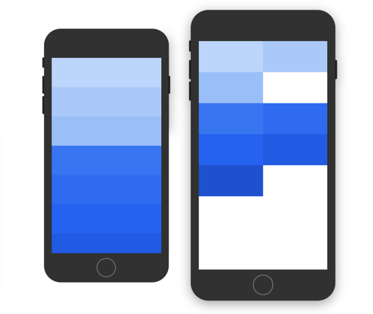 Example showing how elements can change size depending on screen size.