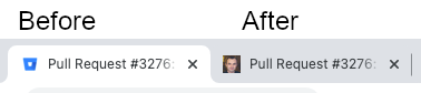 Screenshot of "Bitbucket: PR author avatar as favicon"