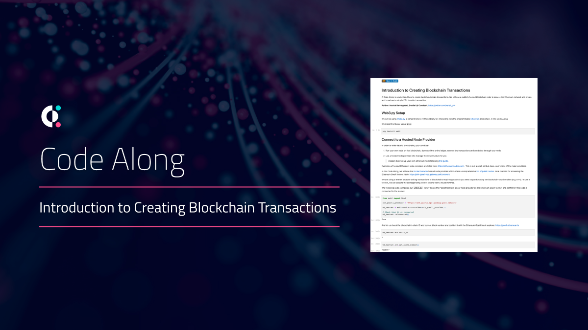 Intro to Creating Blockchain Transaction