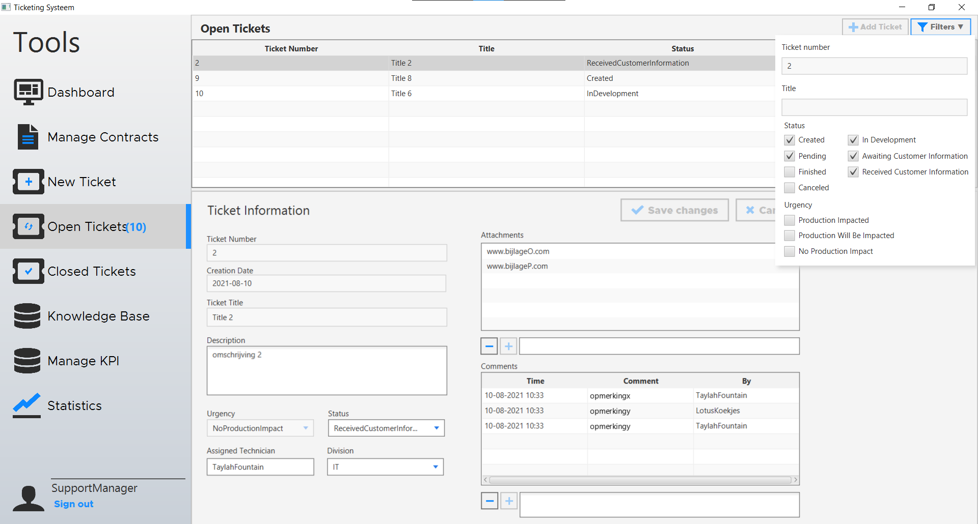 Manage tickets