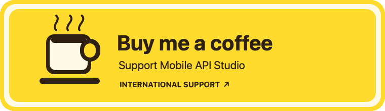 Animated Buy me a coffee card linking to DagerottDev's support page