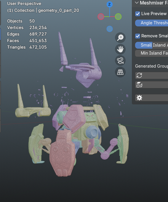 Mesh Face Groups UI screenshot