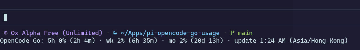 显示 OpenCode Go 用量的状态栏