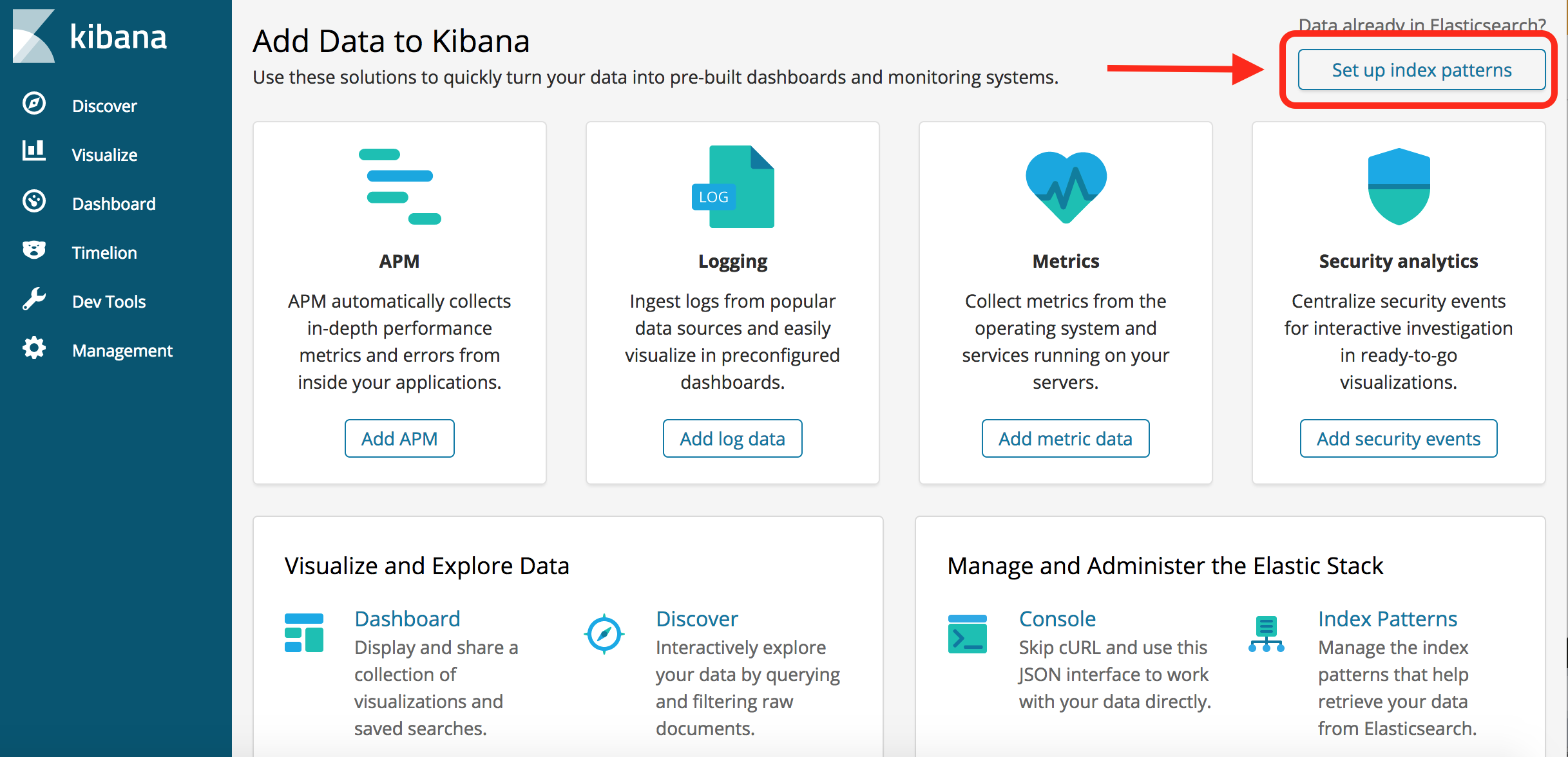 kibana opening