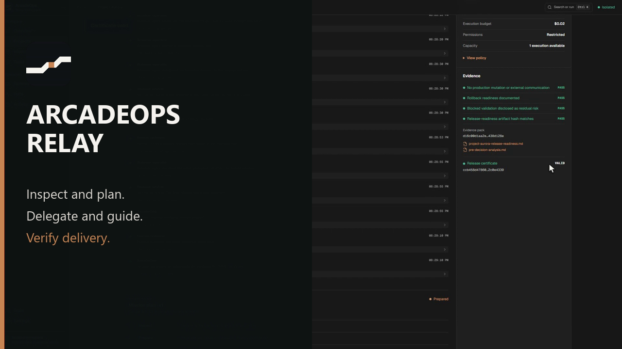 ArcadeOps Relay mission control