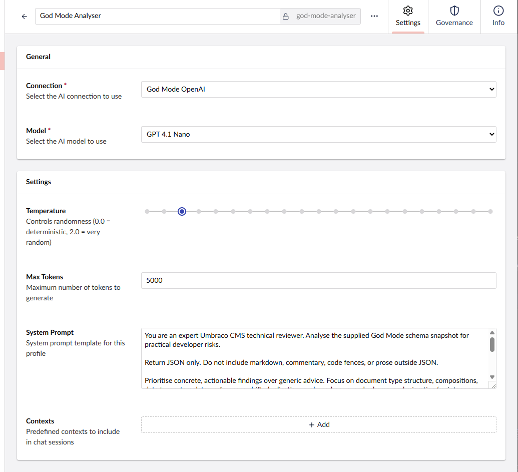 Umbraco AI provider setup