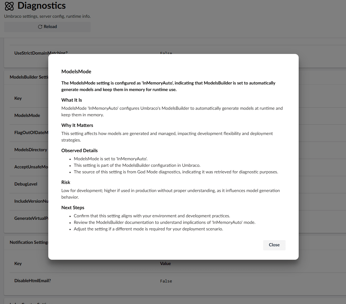 Diagnostic explanation