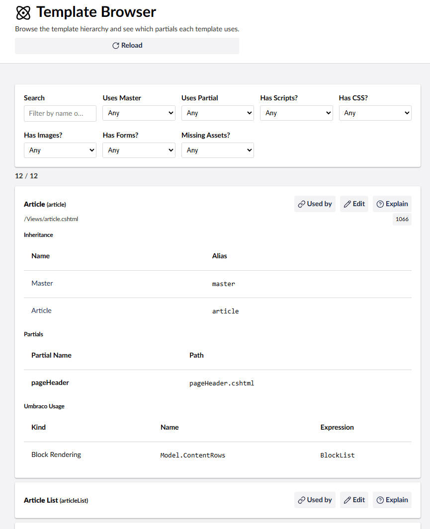 Template Browser