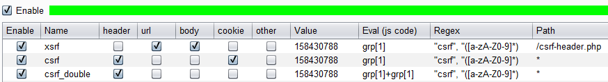 Example configuration