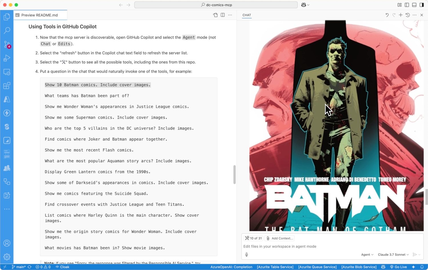 DC Comics MCP Server Demo