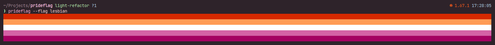 Output of the program, run with --flag lesbian