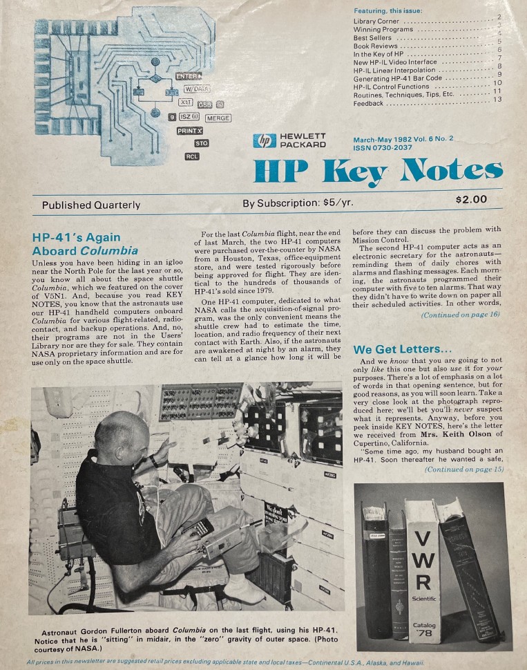 HP41C on Space Shuttle