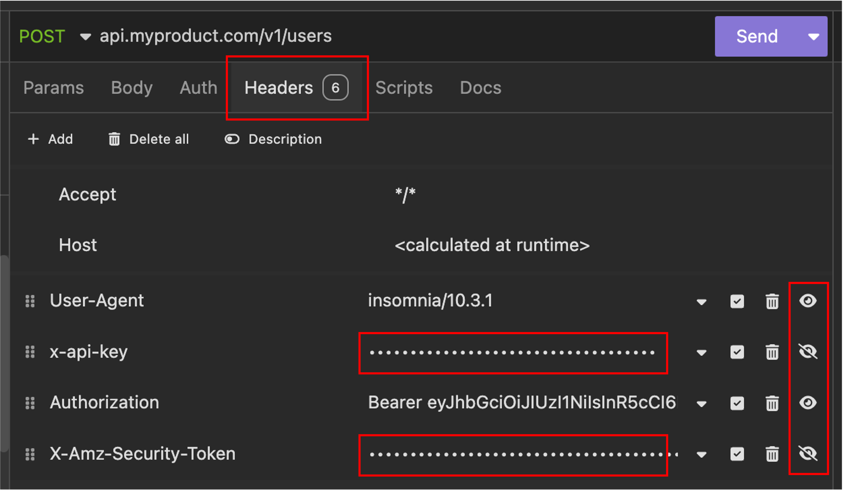 Masking Toggle example