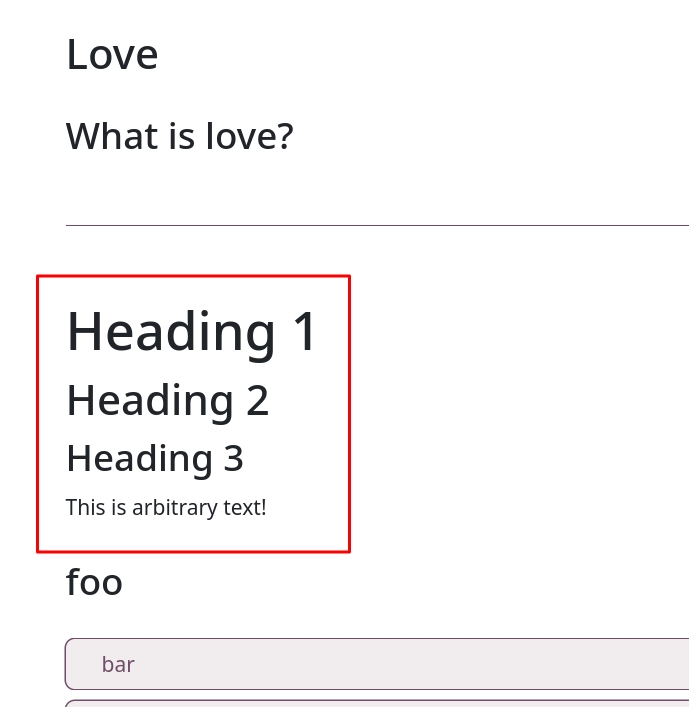 Text content in a survey