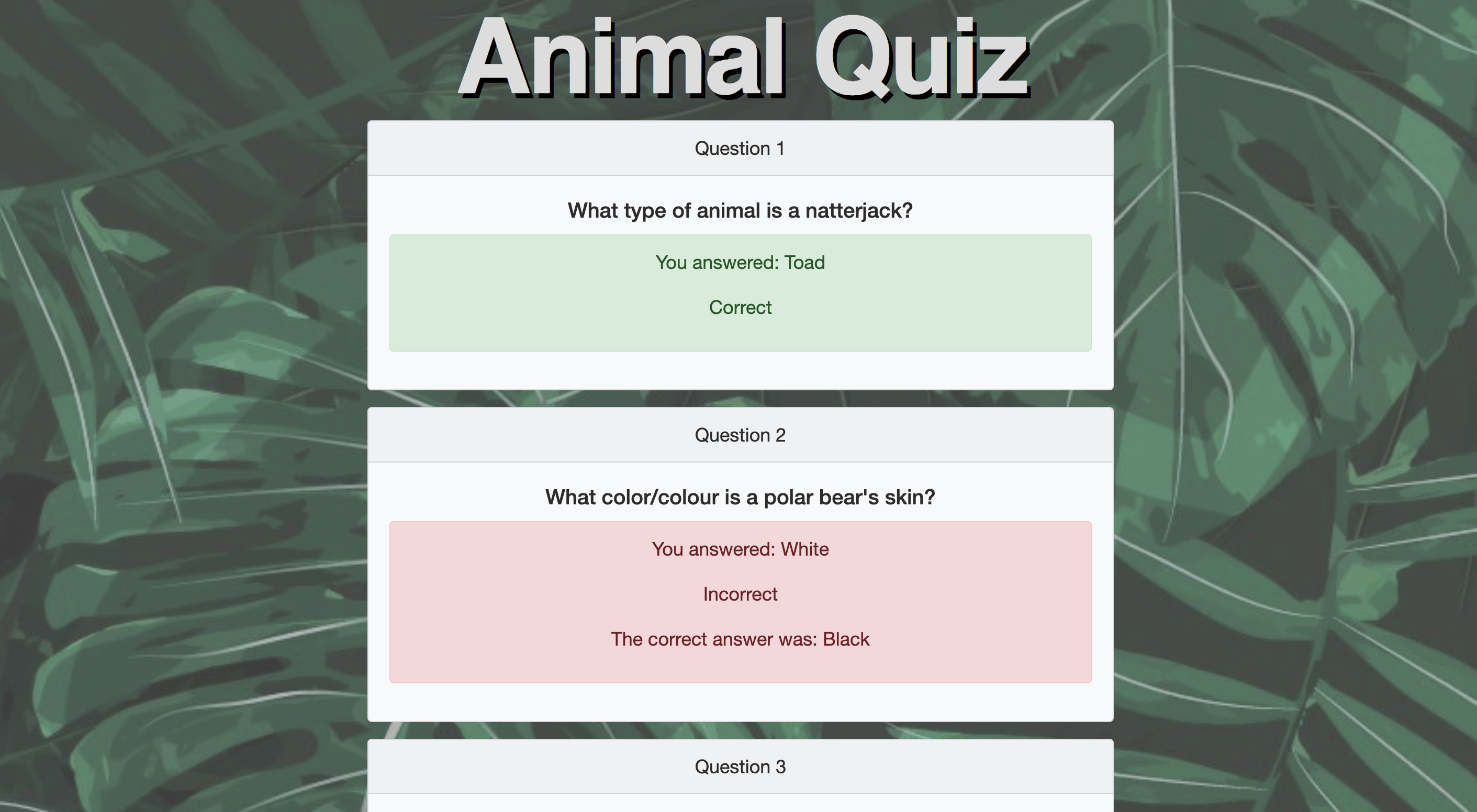 GitHub - DanielGardiner/Animal-Quiz