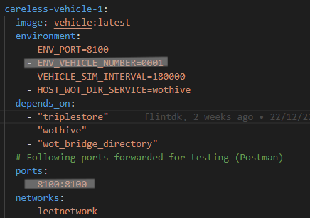 docker-compose port and vehicle number