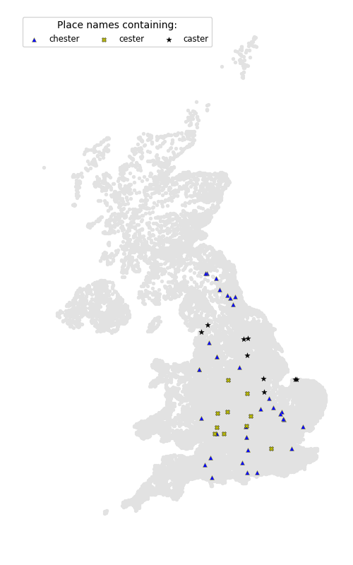 chester, cester, caster