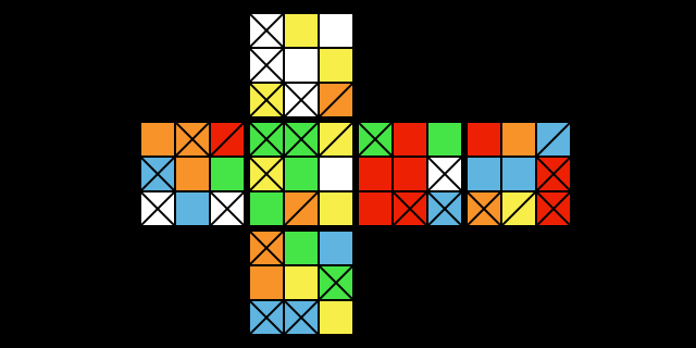 2D projection of Rubik's cube