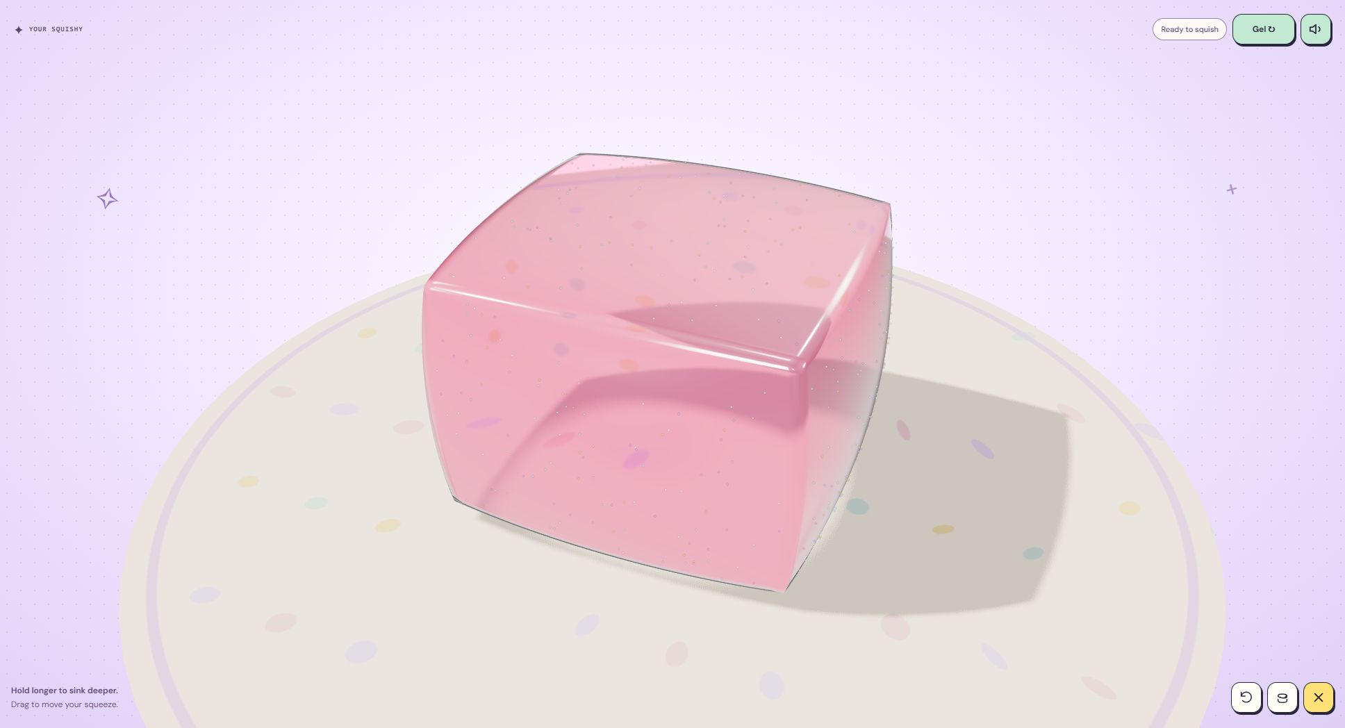 Clear Jelly cube with coral color changed by Cloudflare Workers AI