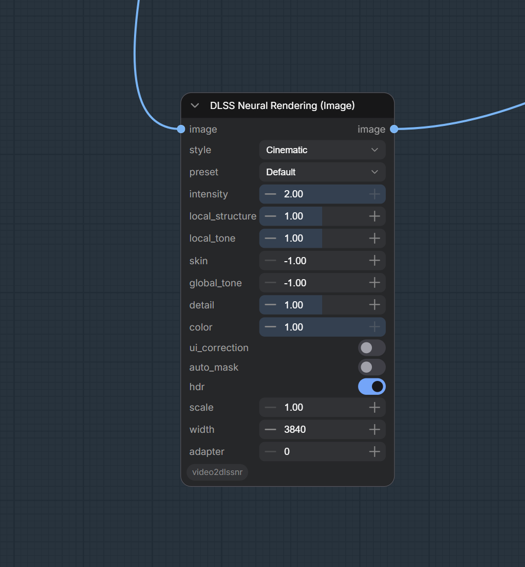 DLSS Neural Rendering (Image) node