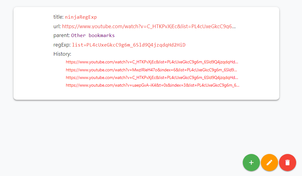 bookmark info section