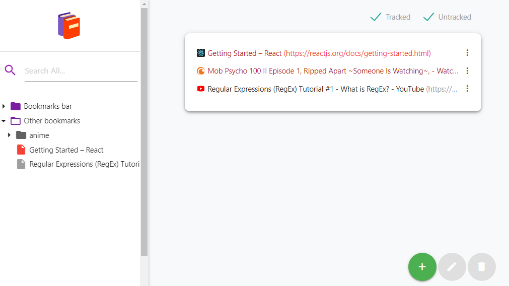 Bookmark Manager Page