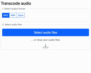 Transcode audio in the browser