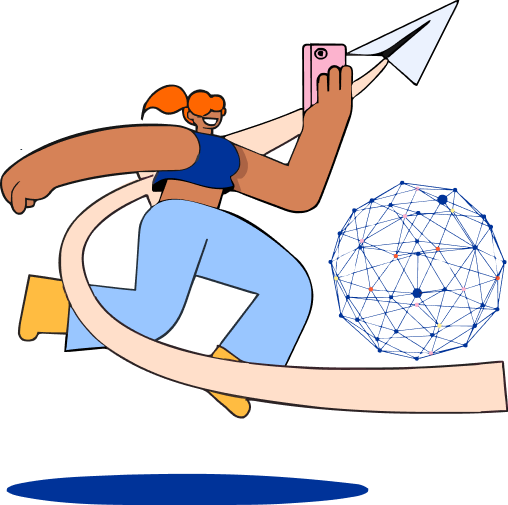 Person sending money illustration