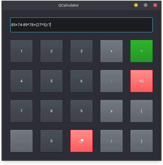 ScreenShot of QCalculator