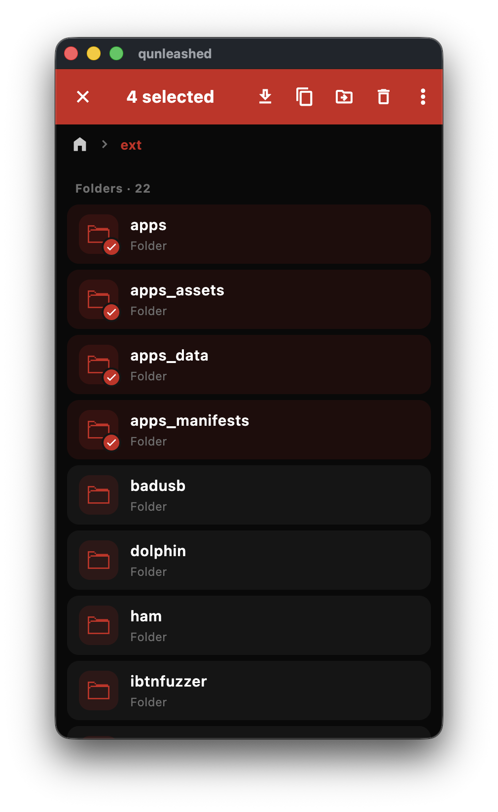 File select screen