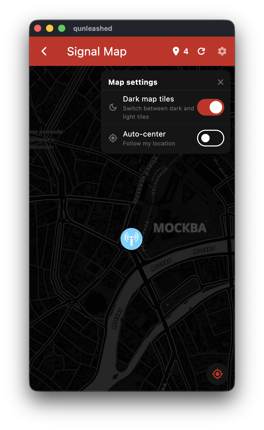 FlipperMap pins screen