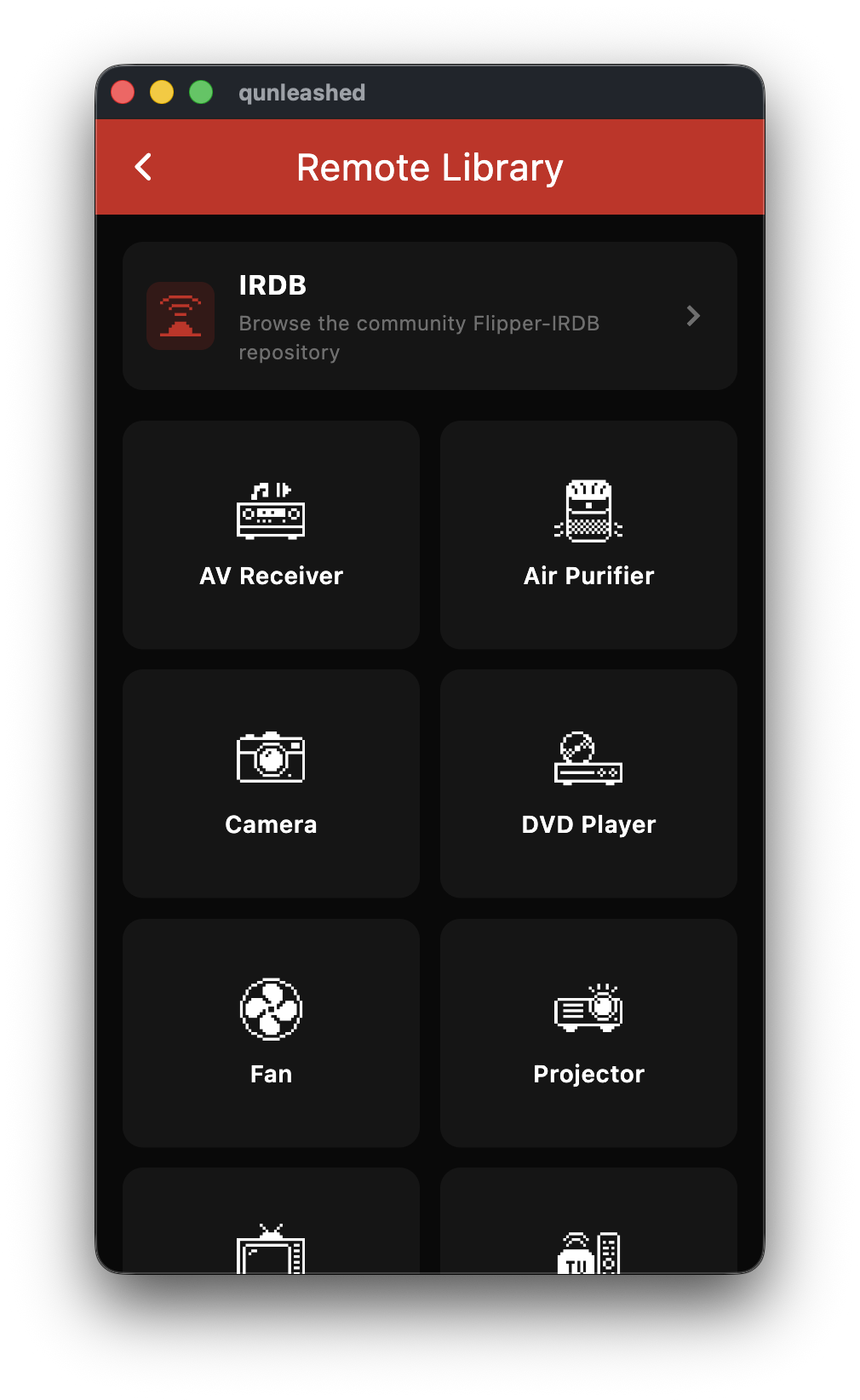 Infrared library screen