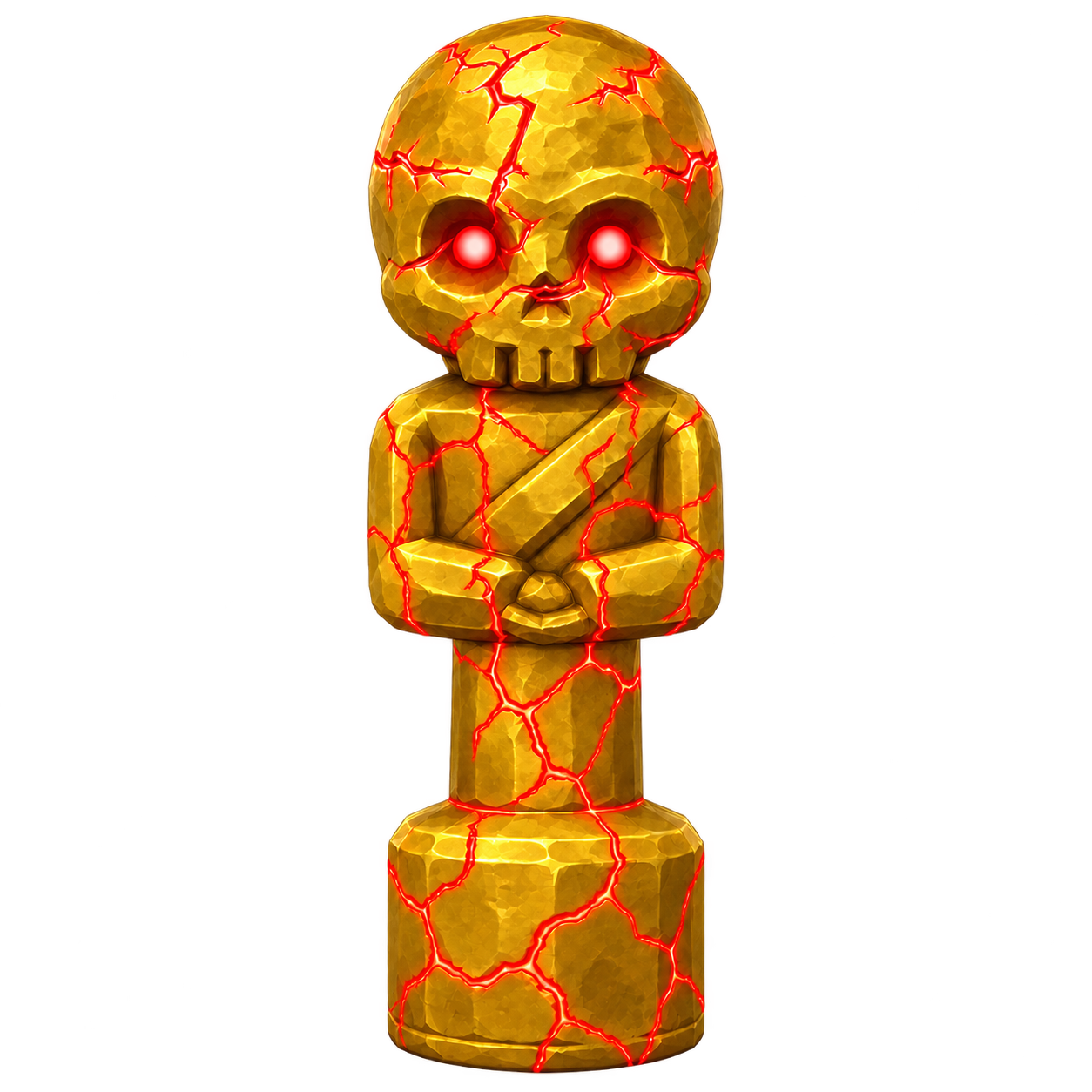 Golden skeleton figurine