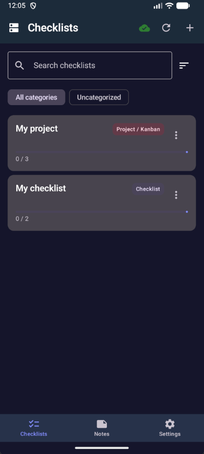 Checklists list dark