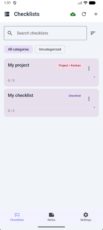 Checklists list light