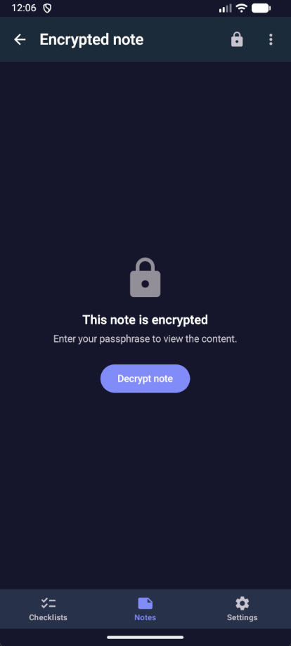 Encrypted locked dark
