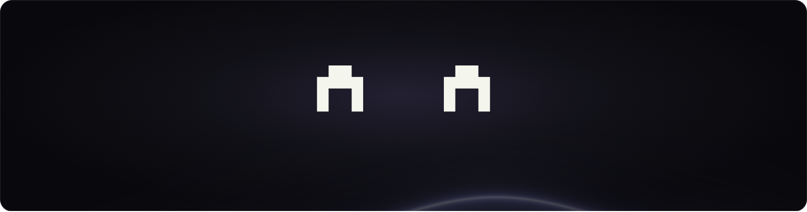 No Type pixel companion on a dark background with a soft purple wave.